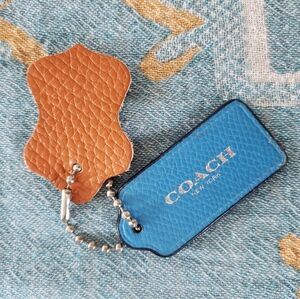COACH Logo Leather Key Chain